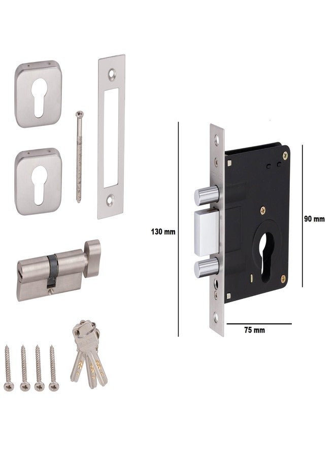 Kunal Dead Lock for Main Door Lock 70mm Cylinder with 3 Computerised Brass Keys SS Finish Stainles Steel Material (Pack of-1) - Image 3